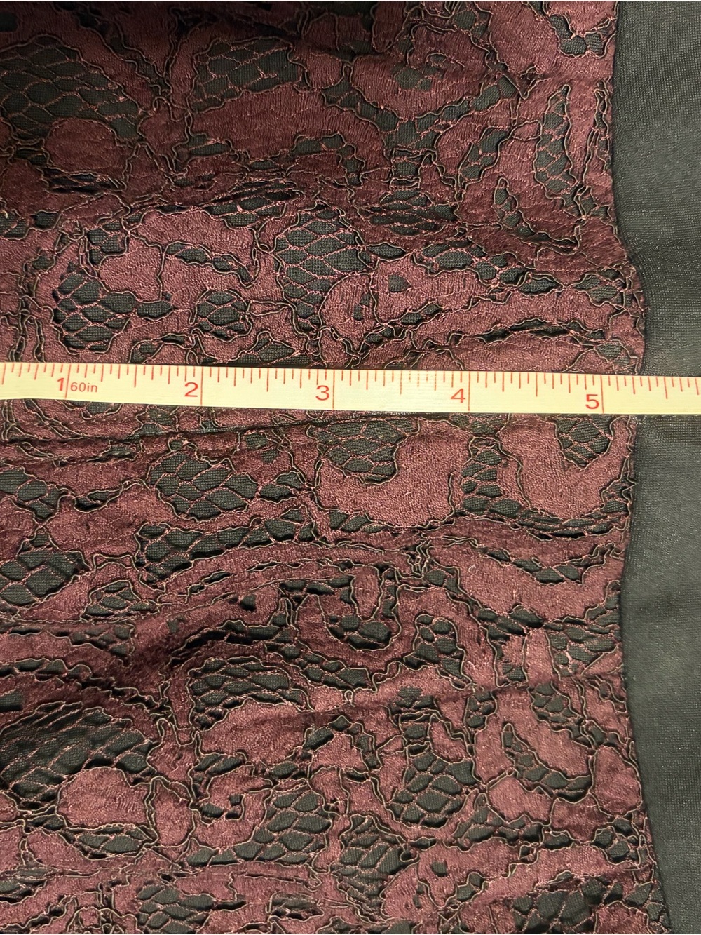LOFT 00P Plum/purple Lace over black Pencil Skirt with Black Waistband - Picture 8 of 11